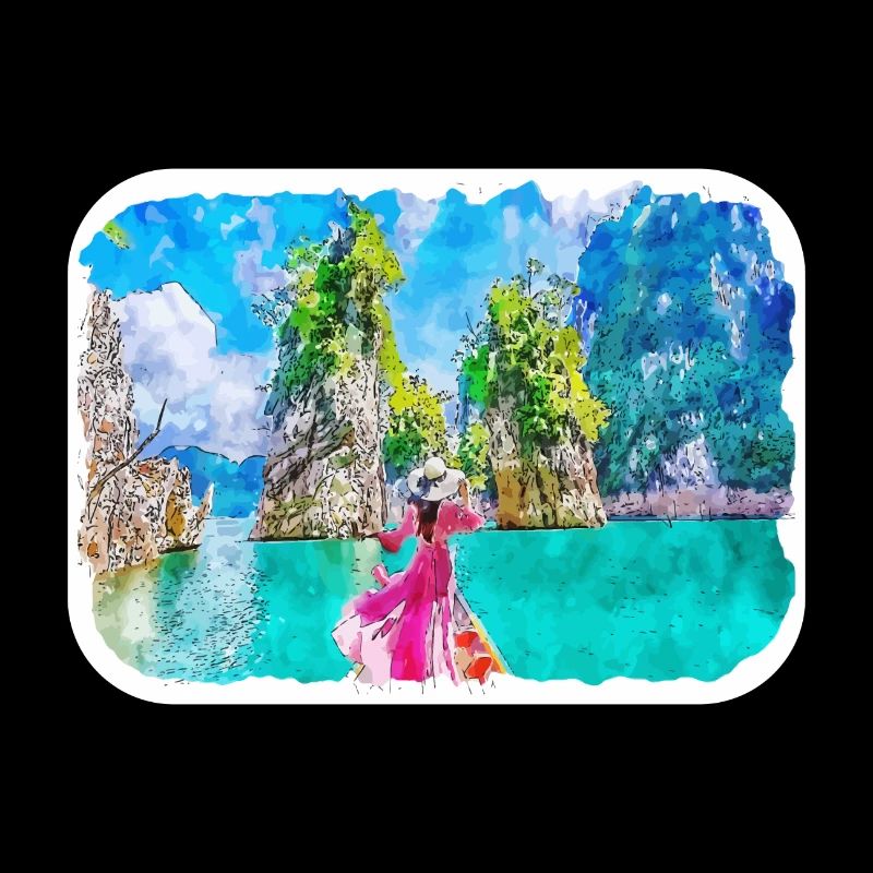 Thaïlande Aquarelle Esquisse Dessinée à la Main Illustration
