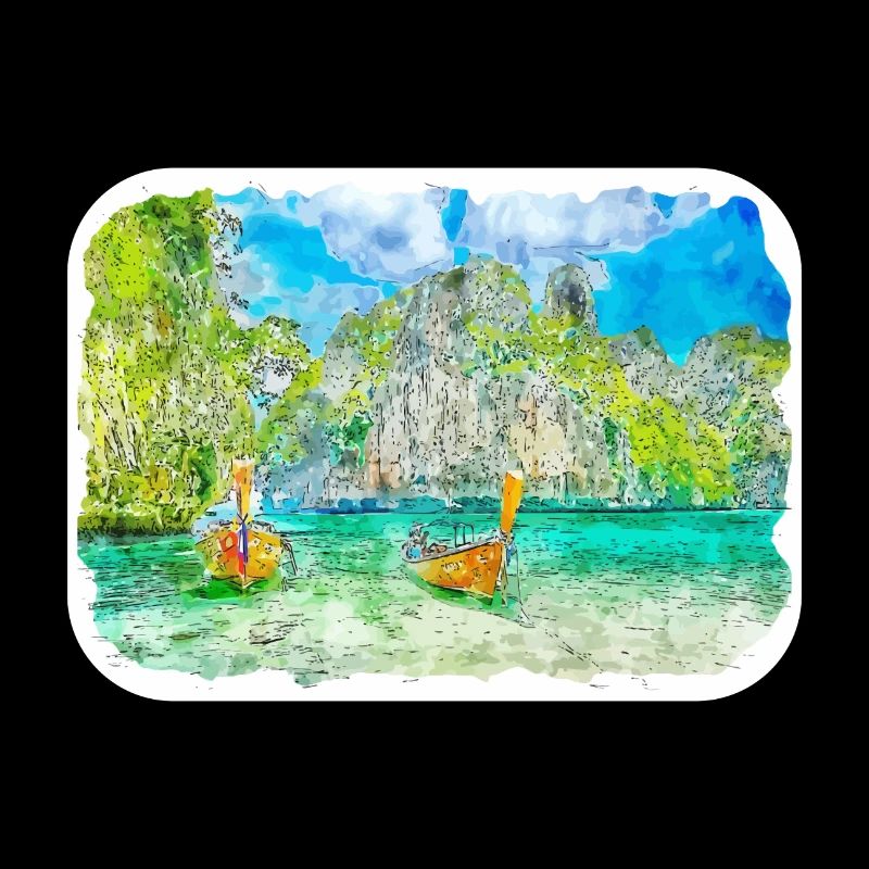 Thaïlande Aquarelle Esquisse Dessinée à la Main Illustration