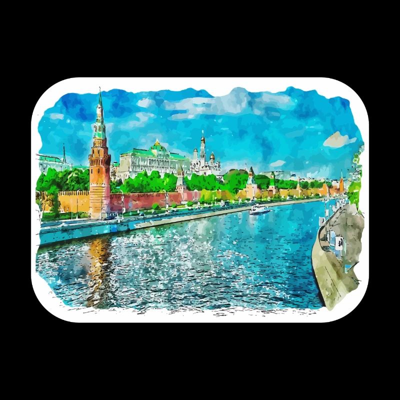 Moscou Russie Aquarelle Esquisse Dessin Dessiné