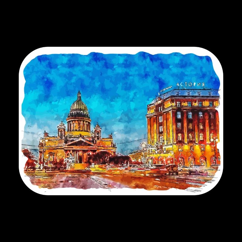Saint-Pétersbourg Russie Aquarelle Esquisse Dessinée Illus