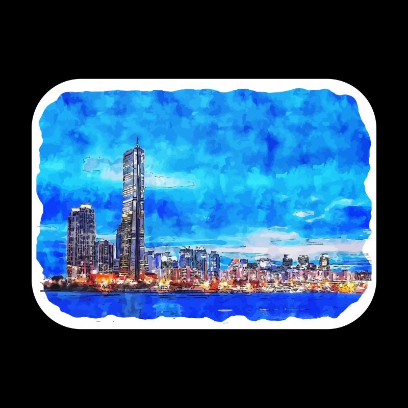 Busan Corée du Sud Aquarelle Sketch