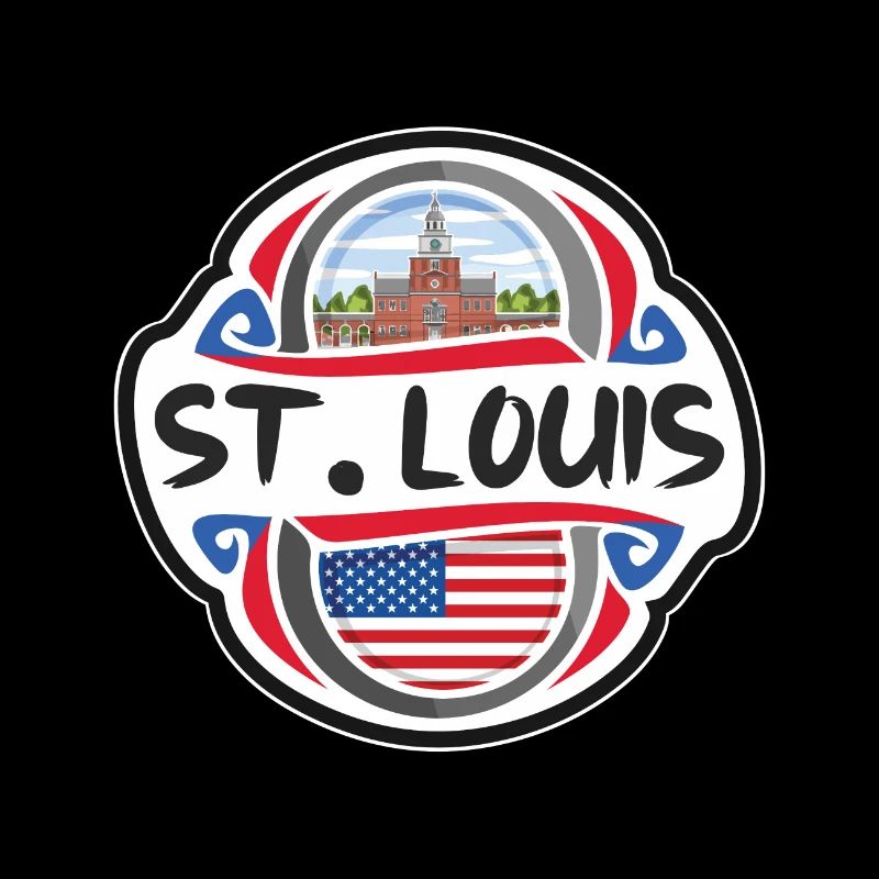 St. Louis États-Unis Drapeau des États-Unis Souvenir de voyage B