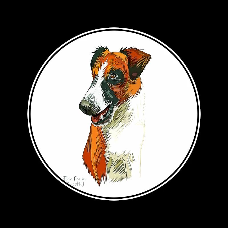 Illustration d’aquarelle de chien Fox Terrier lisse