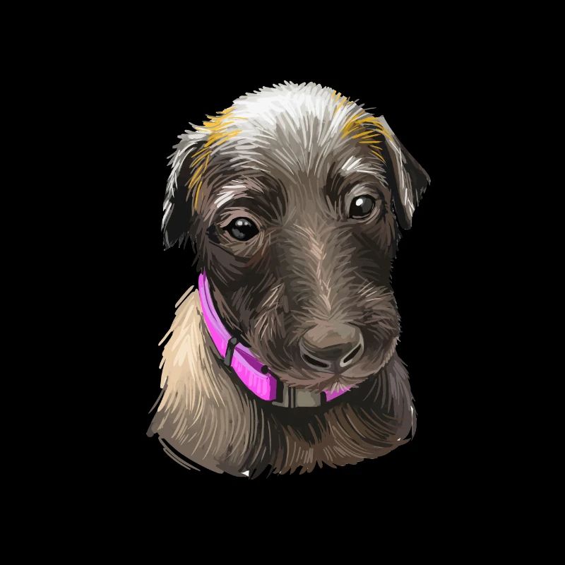 Illustration de l’aquarelle du chien de cerf écossais