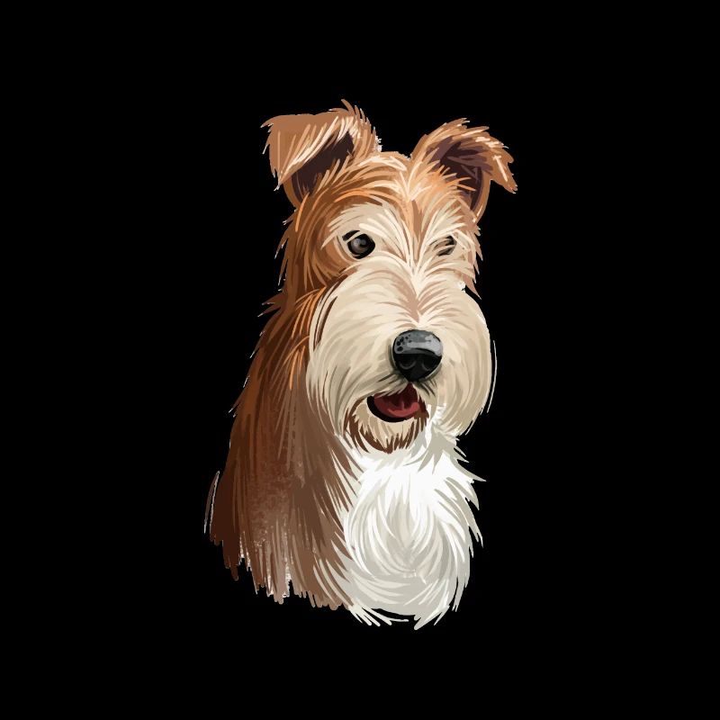 Wire Fox Terrier Dog Watercolor Illustration