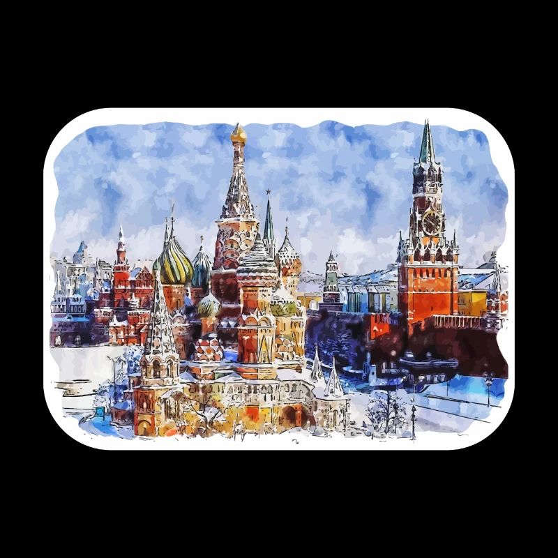 Moscou Russie Aquarelle Esquisse Dessinée Peinture