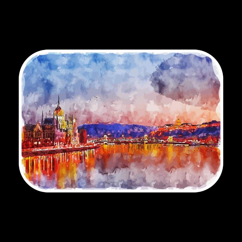 Budapest Hongrie Aquarelle Sketch Illustration