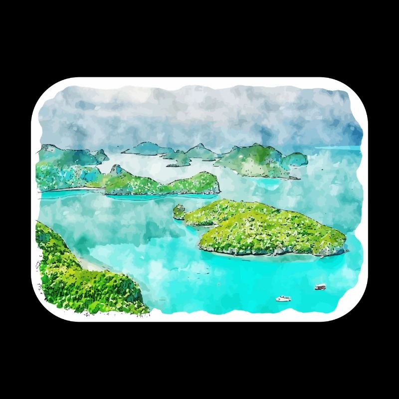 Thaïlande Aquarelle Esquisse Dessinée à la Main Illustration
