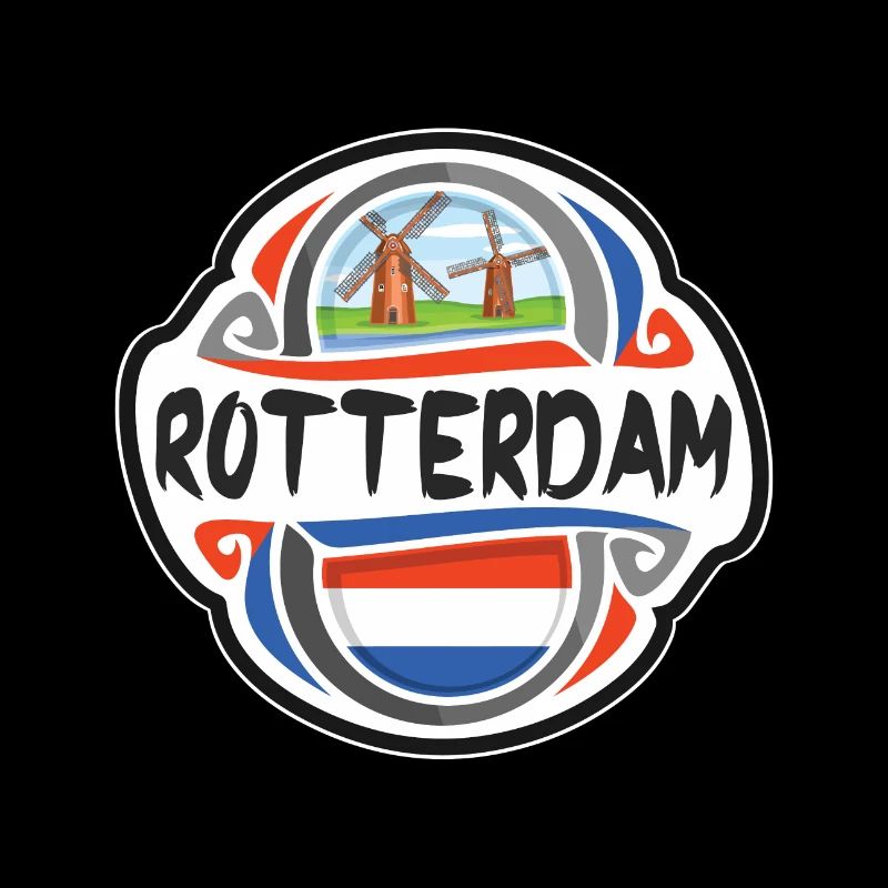 Rotterdam Pays-Bas Drapeau Voyage Souvenir Badge S