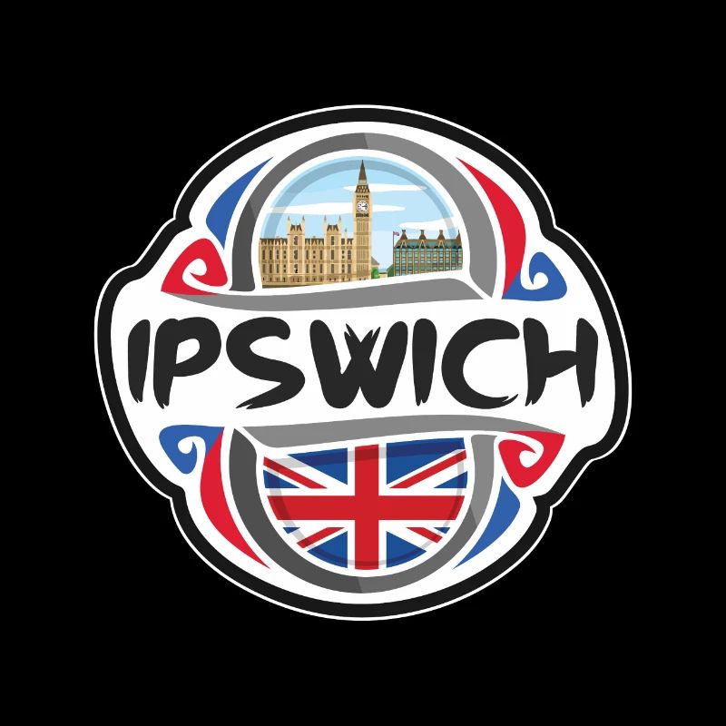 Ipswich Royaume-Uni Royaume-Uni Drapeau Souvenir de voyage Bad