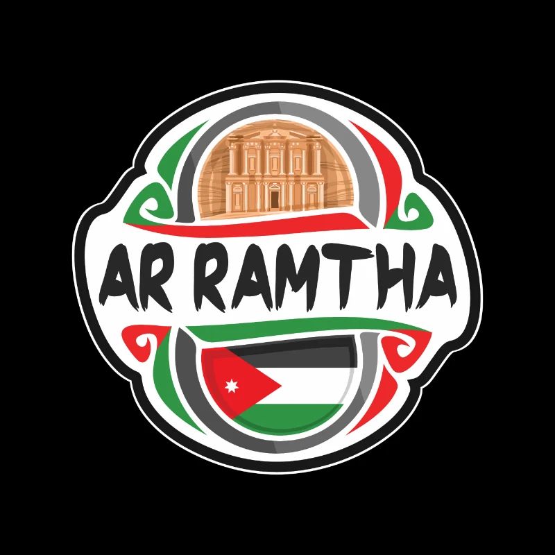Ar Ramtha Jordan Drapeau Badge Voyage Souvenir Timbre