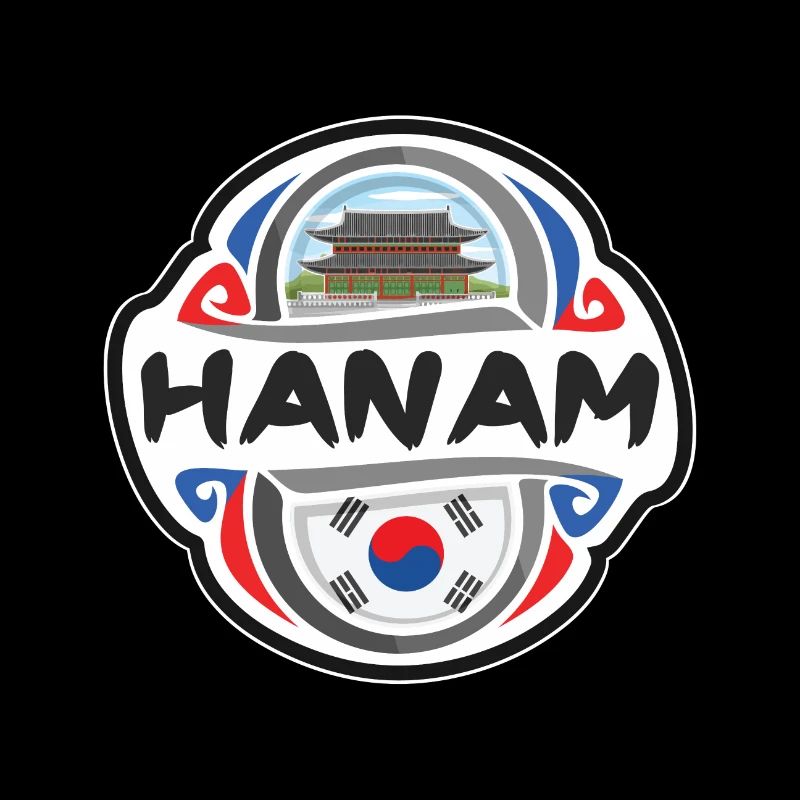 Hanam Corée du Sud Drapeau Badge Souvenir de Voyage Timbre
