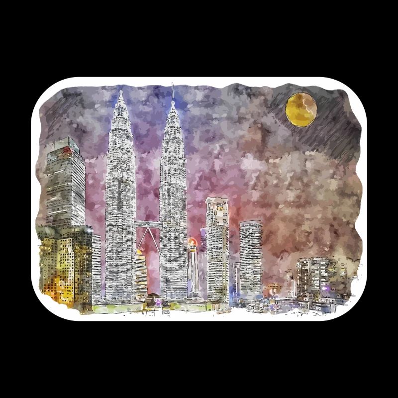 Malaisie Aquarelle Esquisse Dessinée à la Main Illustration