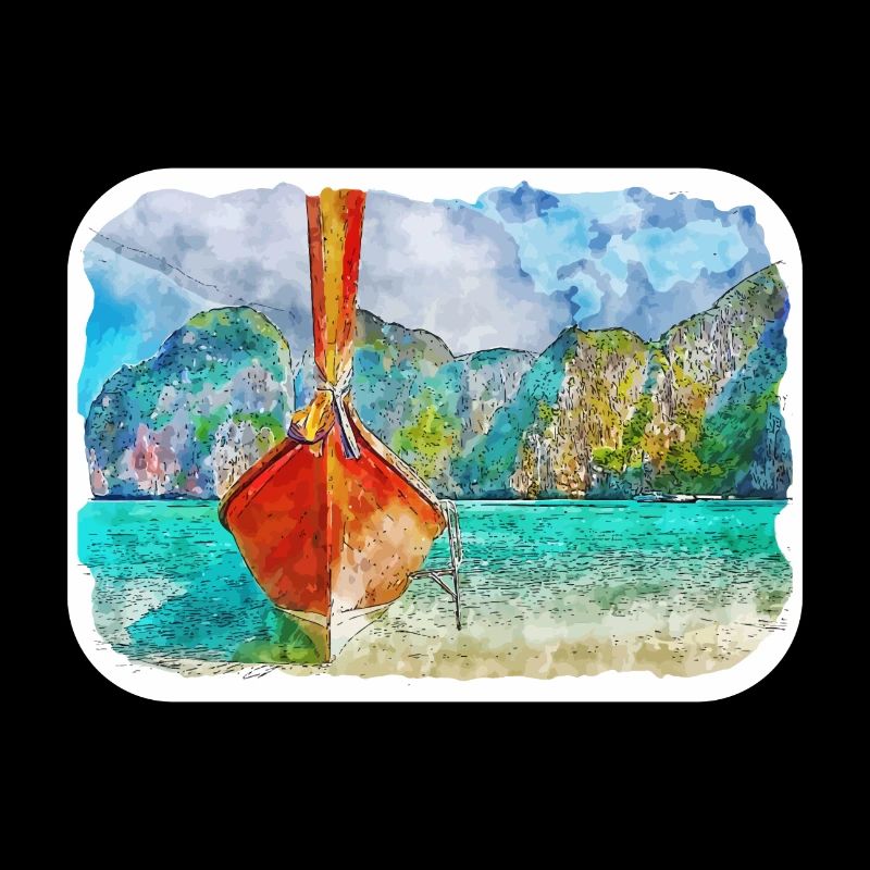 Thaïlande Aquarelle Esquisse Dessinée à la Main Illustration