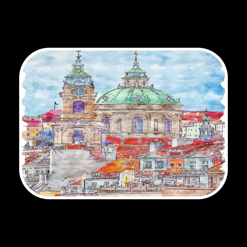 Prague République tchèque Aquarelle Dessin d’esquisse