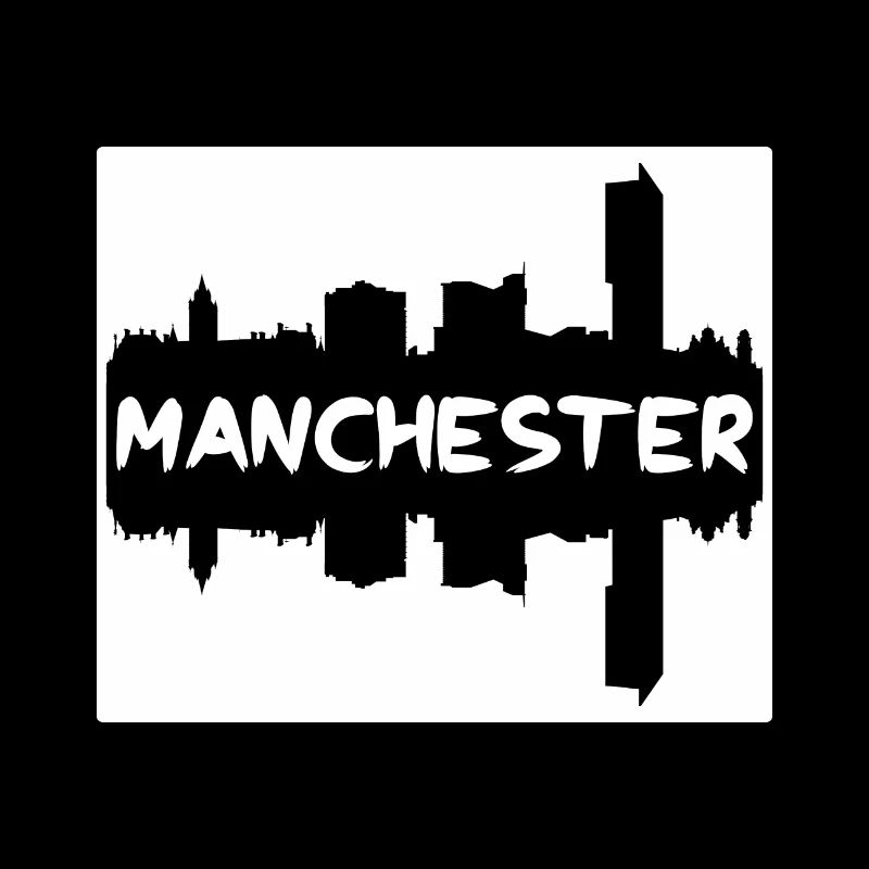 Manchester Angleterre Skyline Silhouette Voyage Souve