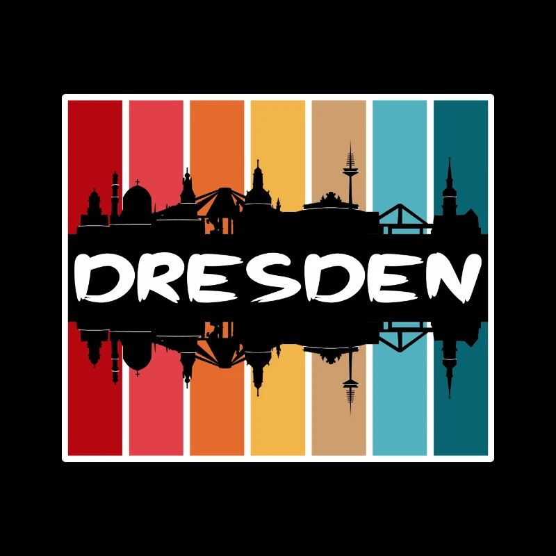 Dresden Germany Skyline Silhouette Travel Souvenir