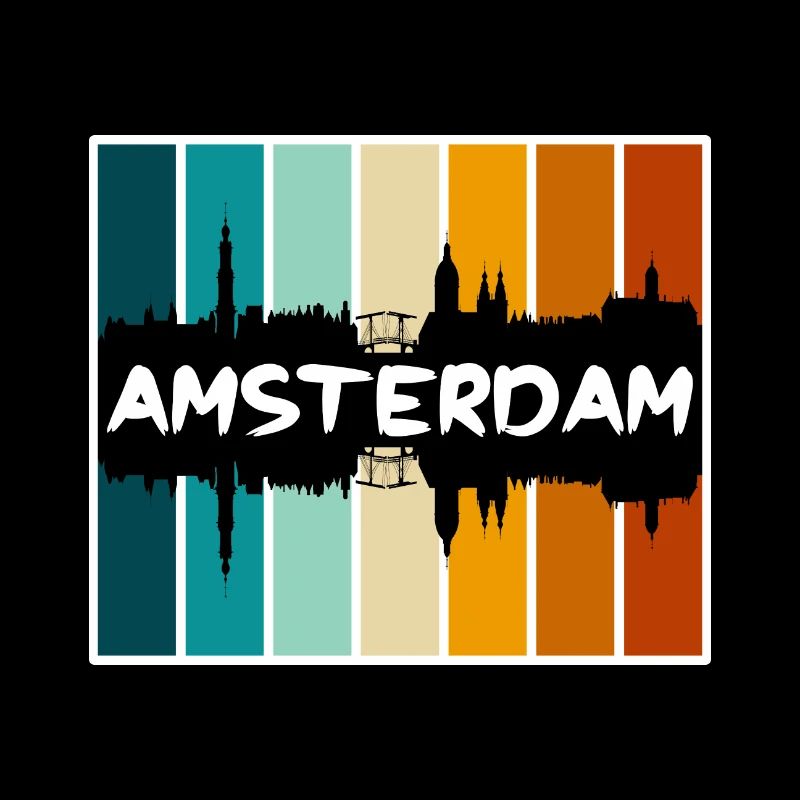 Amsterdam Pays-Bas Skyline Silhouette Voyage So