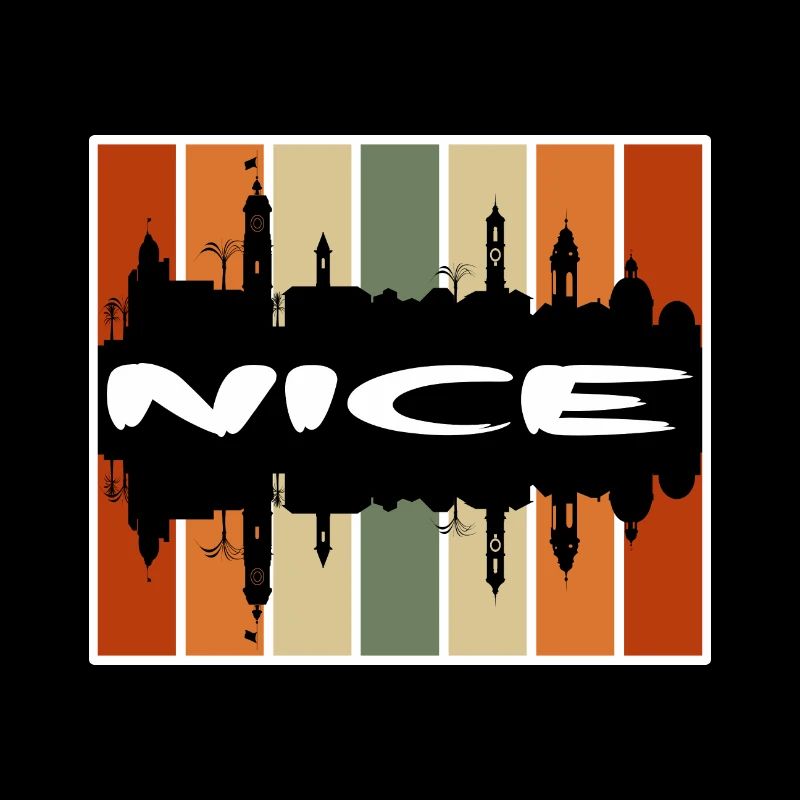 Nizza Frankreich Skyline Silhouette Reise Souvenir