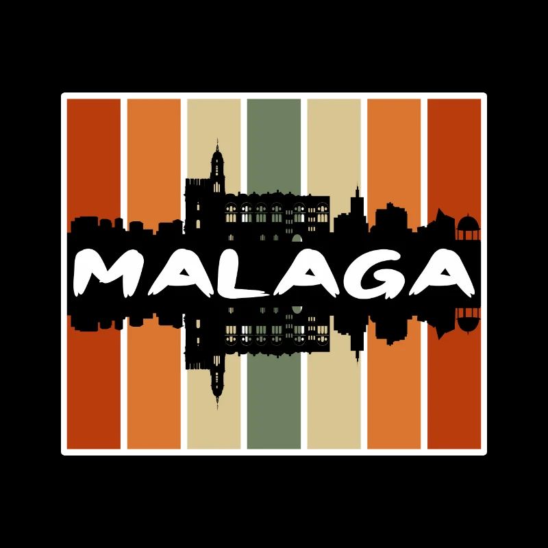 Malaga Spanien Skyline Silhouette Reise Souvenir