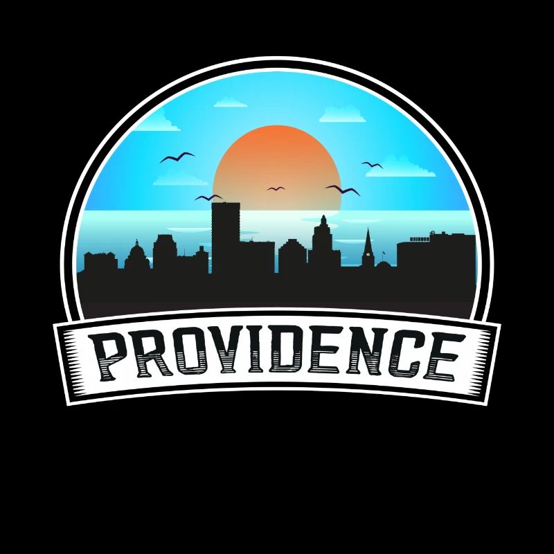 Providence Rhode Island États-Unis Skyline Vintage Coucher de soleil