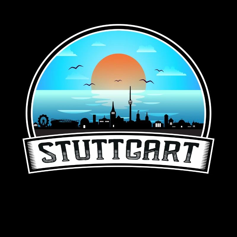 Stuttgart Germany Skyline Vintage Sunset Travel So