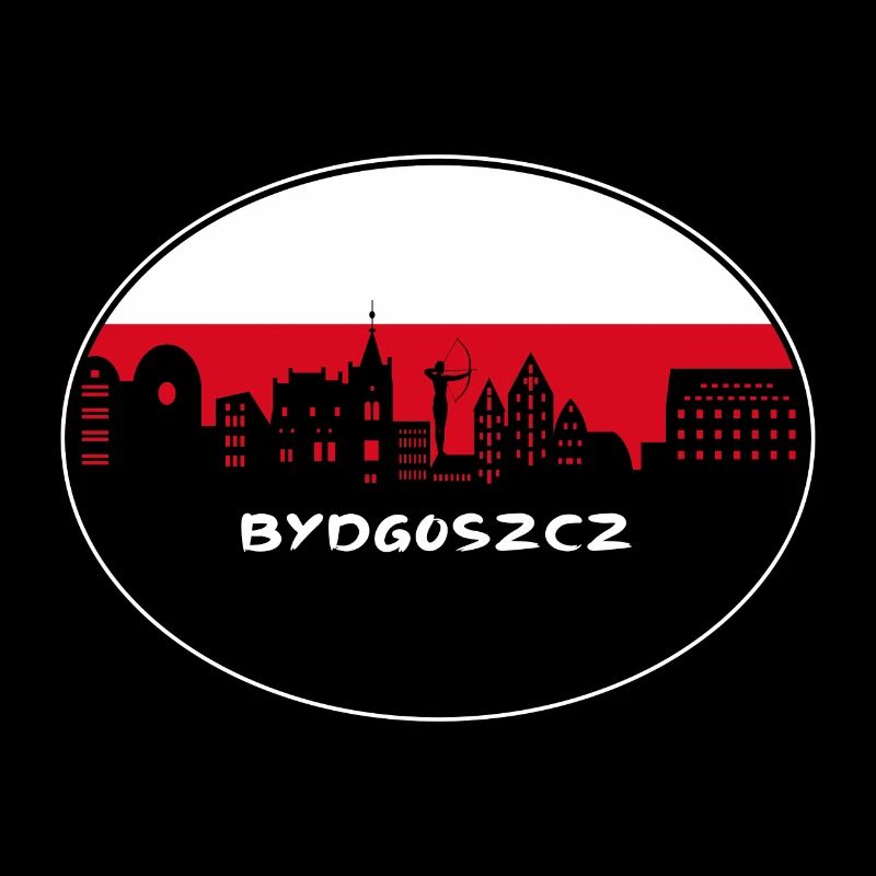 Bydgoszcz Pologne Drapeau Skyline Silhouette Travel