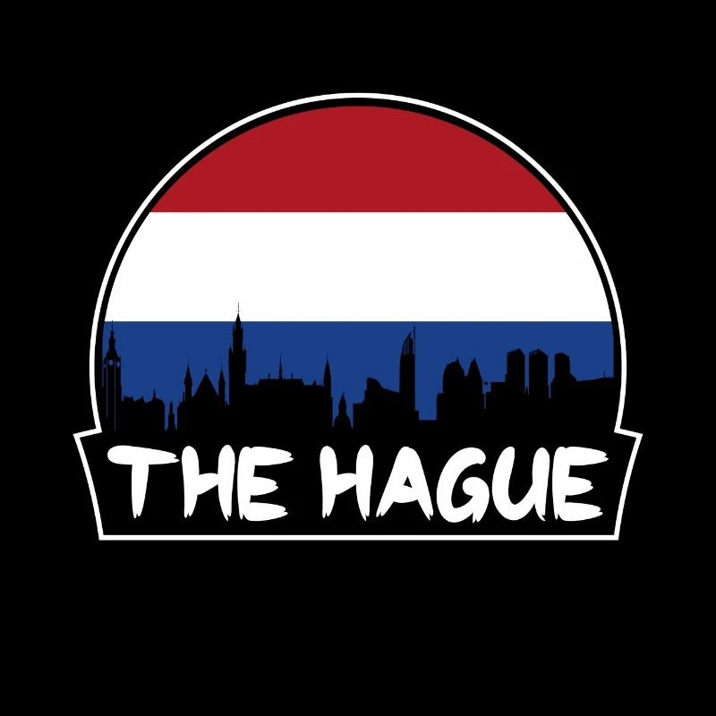 La Haye Pays-Bas Flag Skyline Silhouette