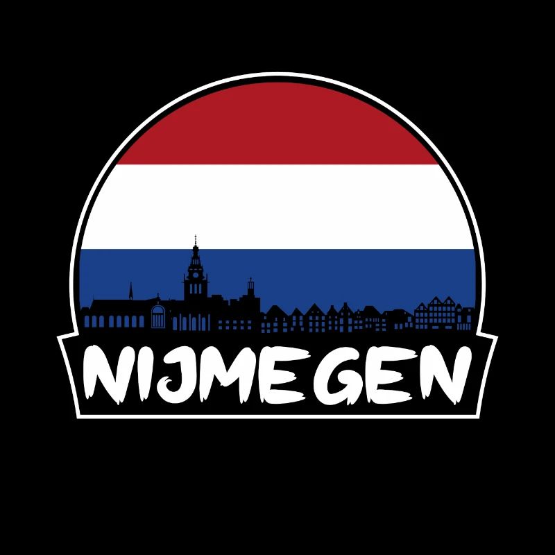Nimègue Pays-Bas Flag Skyline Silhouette Trave