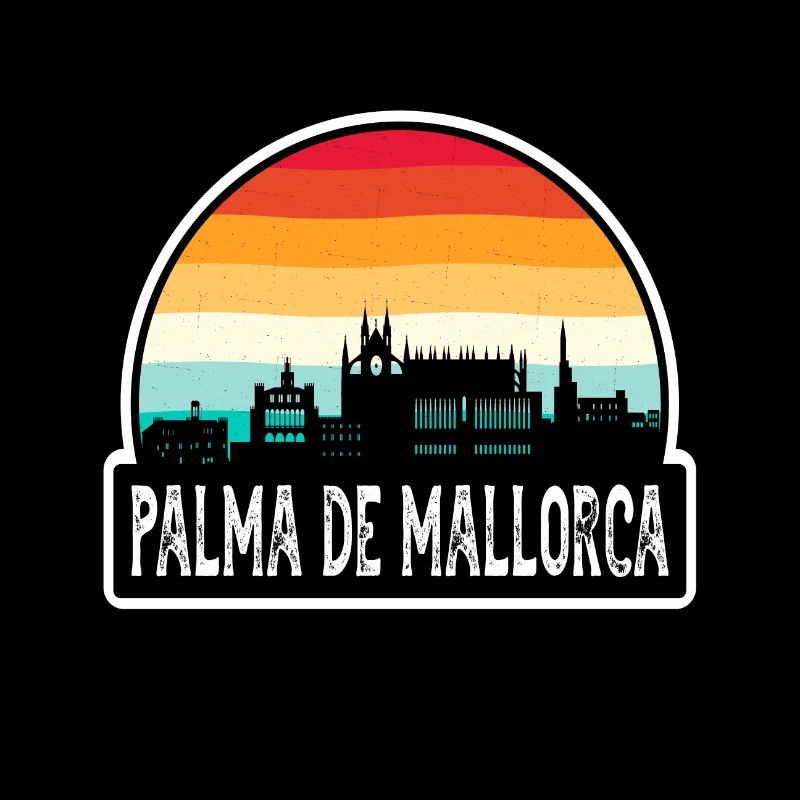 Palma de Mallorca Spanien Flagge Skyline Travel Souven