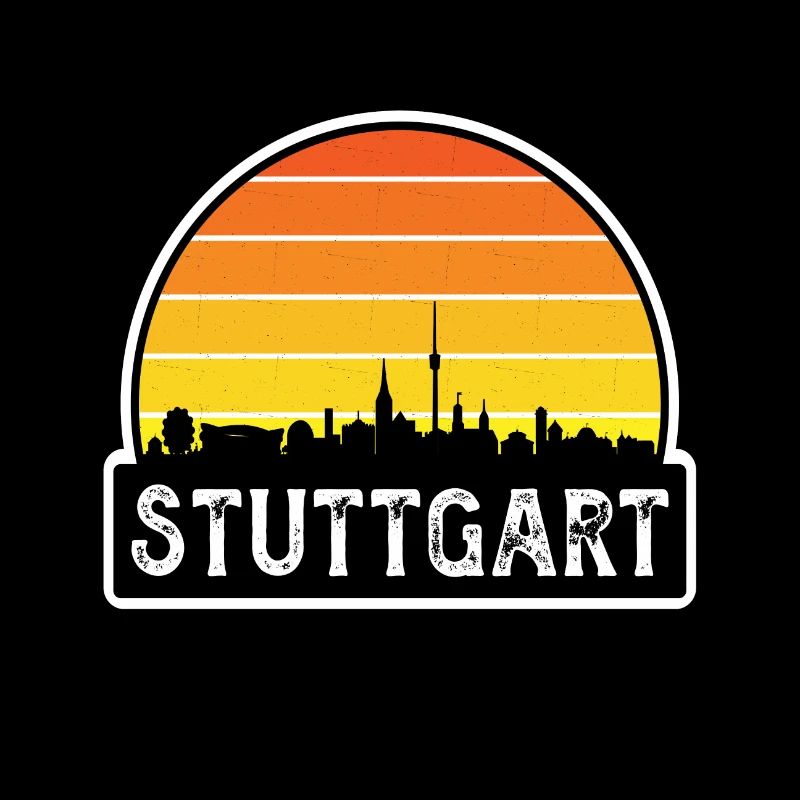 Stuttgart Germany Flag Skyline Travel Souvenir