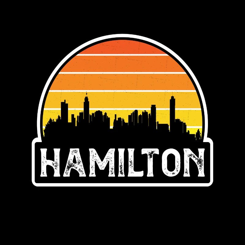 Hamilton Canada Flag Skyline Reisesouvenir