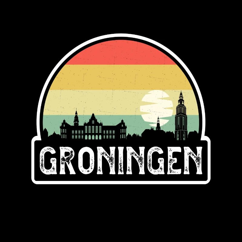 Groningue Pays-Bas Flag Skyline Souvenir de voyage