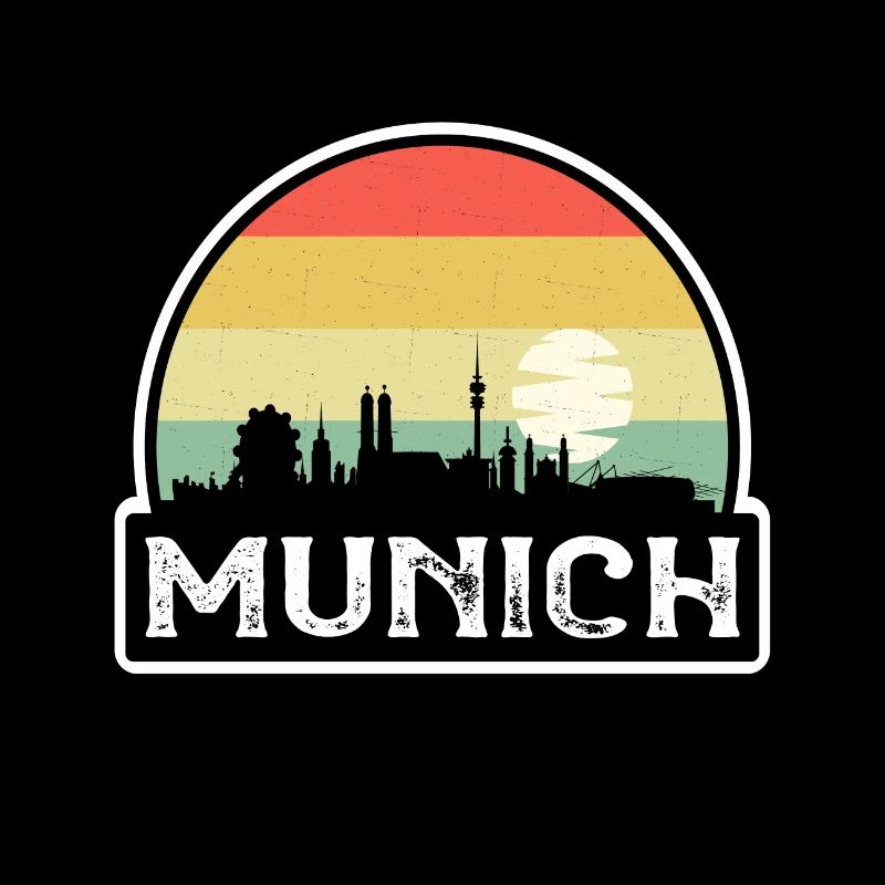 Munich Germany Flag Skyline Travel Souvenir