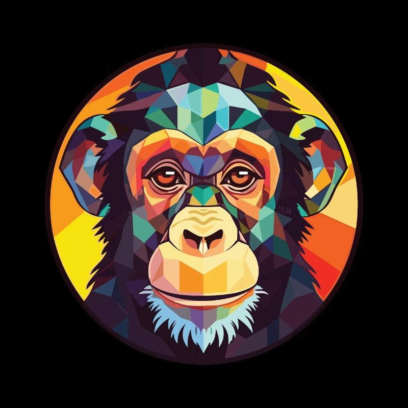 Chimpanzé Aquarelle colorée Illustration d’animaux
