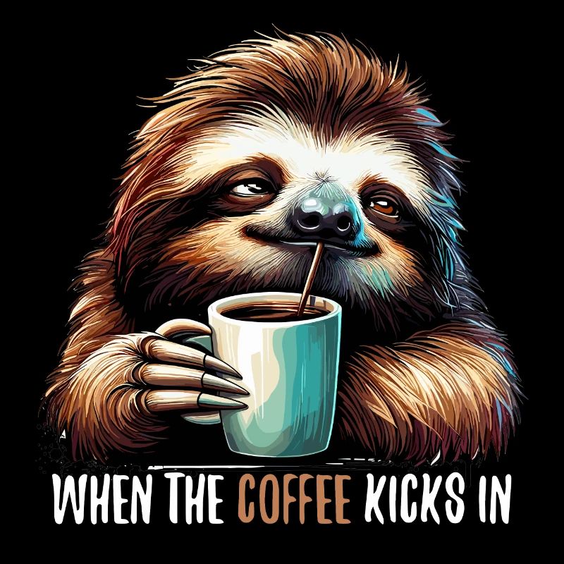 Faultier Kaffee kickt Geschenk