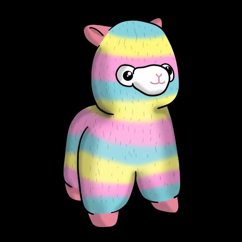 Rainbow alpaca llama cuddly toy llama