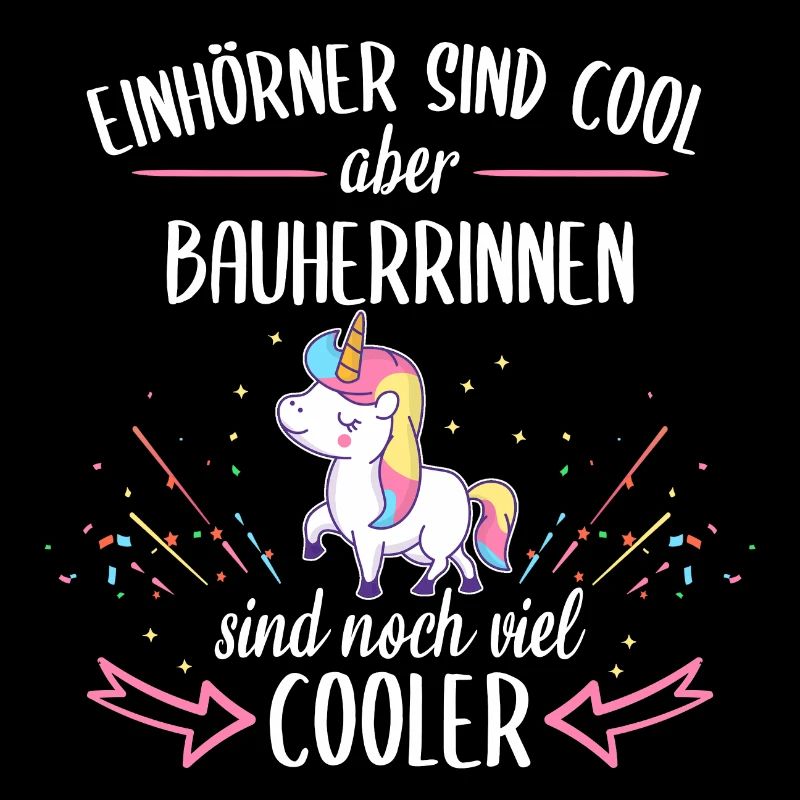 Bauherrin Bauherr Hausbau Einhorn Spruch Neubau