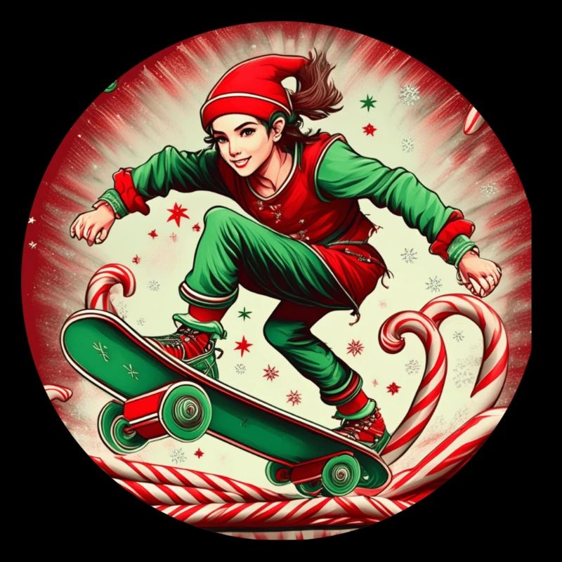 Elfe de Noël Skateboard