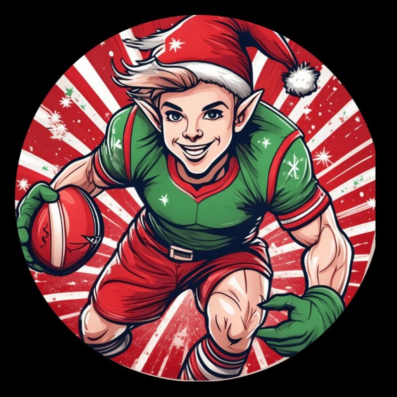 Elfe de Noël Rugby