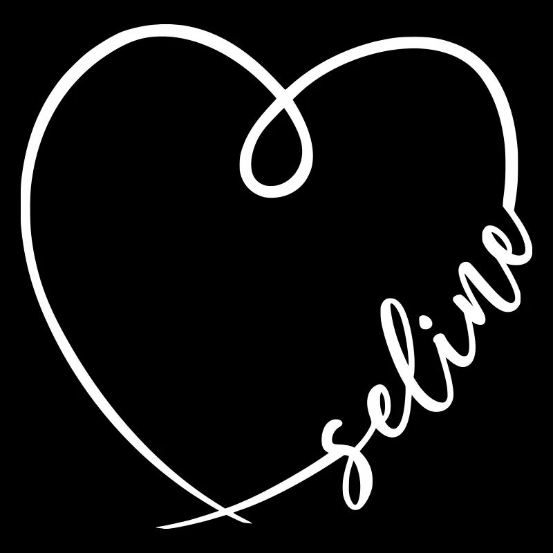 Seline nom calligraphie coeur