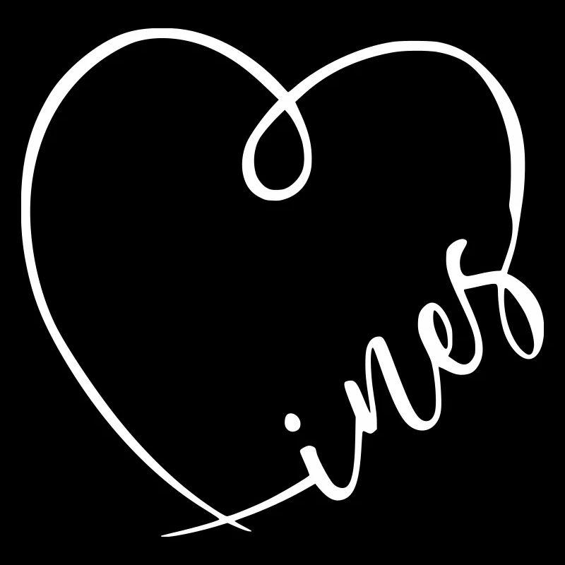 Ines Name Calligraphy Heart