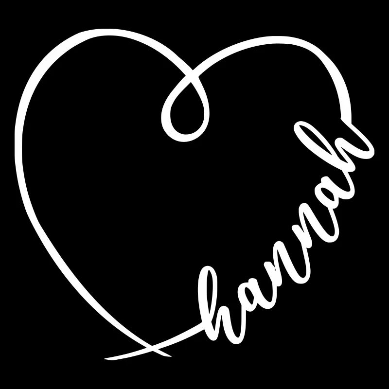 Hannah Name Calligraphy Heart