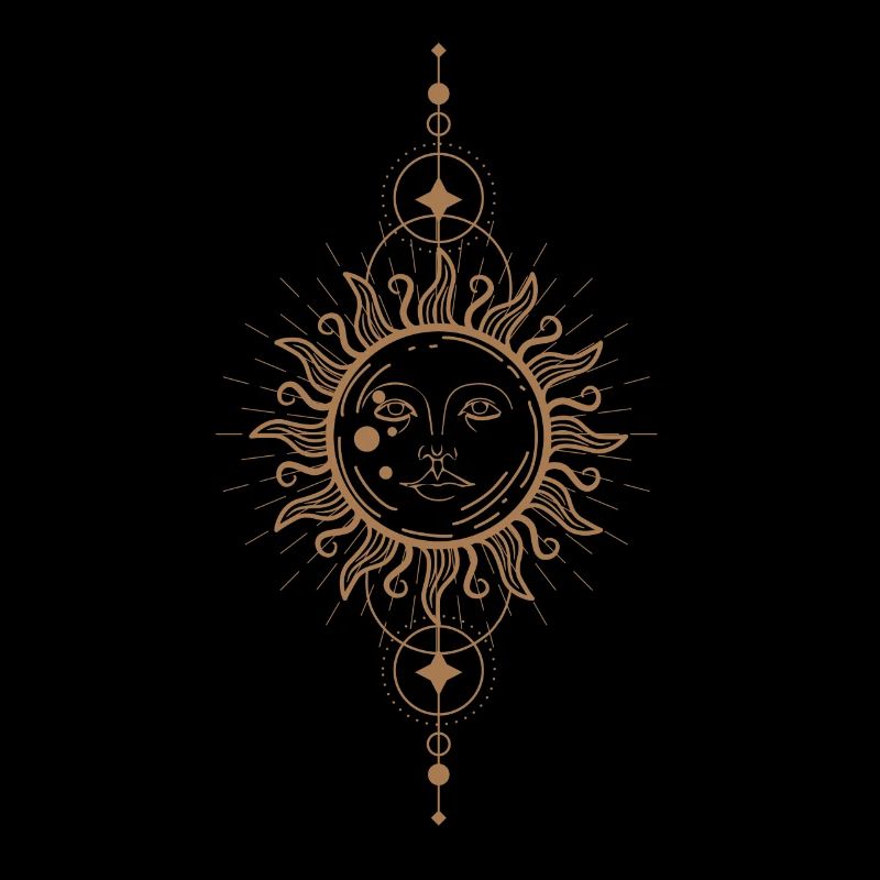 Boho Gold Sun Moon and Star Celestial