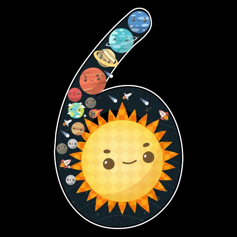 6th birthday children, space, solar system