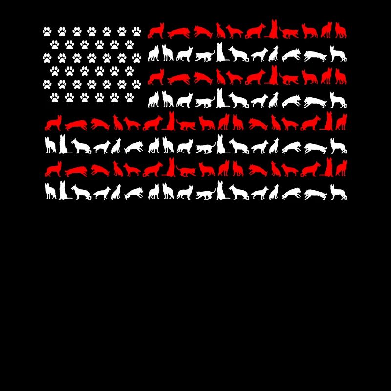 German Shepherd US FLAG