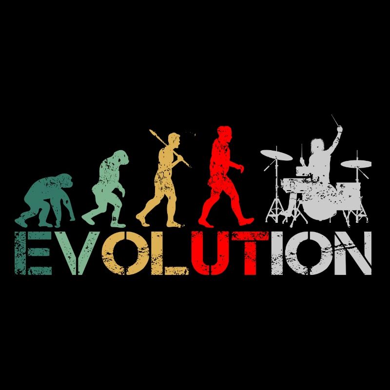 Drummer Schlagzeuger Evolution Retro