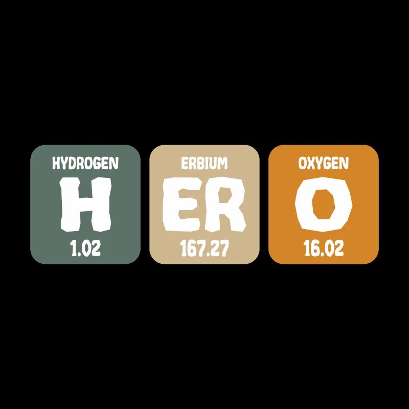 Held Nerd Hero Chemische Elemente Retro Lustig