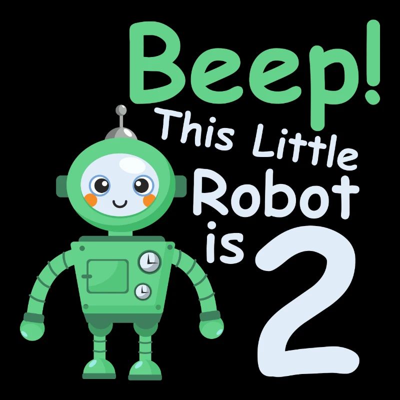 Geburtstagsshirt 2 jahr Roboter Baby Junge Mädchen