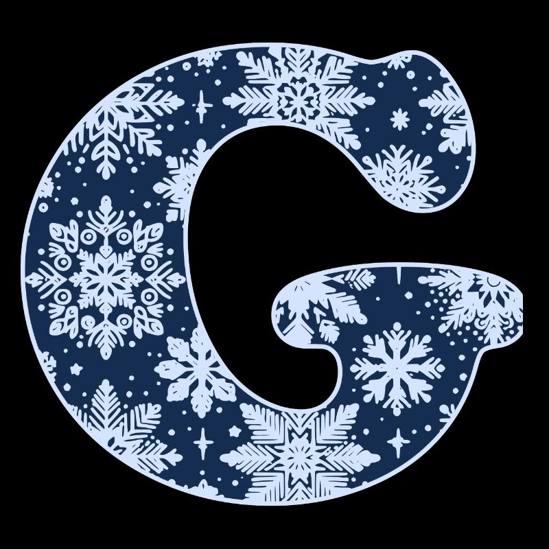 Buchstabe G Schneeflocken
